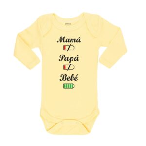 Body Batería Mamá Papá Bebé Calambur amarillo
