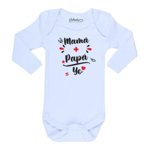 Body Mamá Papá Yo Calambur blanco