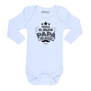 Body bebé el mejor papá del mundo Calambur blanco