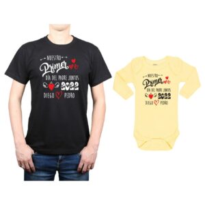 Conjunto Día del Padre Juntos Nombres Polera y Body Calambur