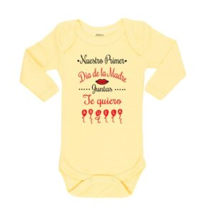 Body Bebé primer día de la madre juntas te quiero abuela Calambur amarillo