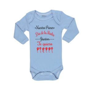 Body Bebé primer día de la madre te quiero abuela Calambur celeste