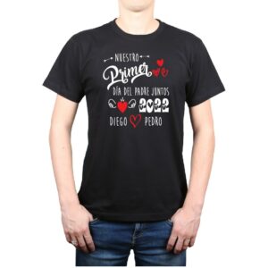 Polera hombre primer día del padre juntos 2022 Calambur negro