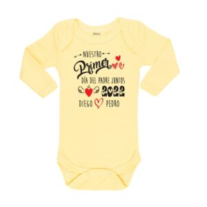 Body bebé primer día del padre juntos 2022 Calambur amarillo
