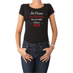Polera mujer Mi primer día de la madre con mi nieto Calambur negro