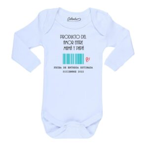 Body Bebé Producto del amor Mamá Papá Personalizado Calambur blanco