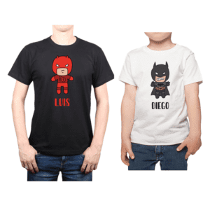 Conjunto Super Héroe Figuras Personalizadas Polera Hombre Polera Niño Calambur