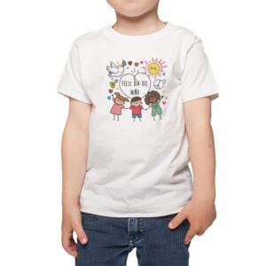 Polera Niño Feliz Día del Niño Diseño Exclusivo Calambur blanco