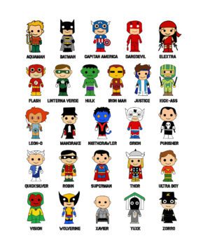 Tabla 2 Figuras Súper Héroes Día del Niño Calambur