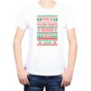 Polera hombre familia navidad rojo verde personalizada 100% algodón blanco