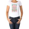 Polera mujer familia navidad rojo verde personalizada 100% algodón blanco